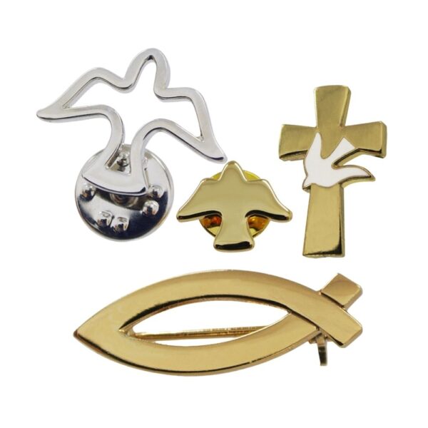 Christian Dove and Fish pins
