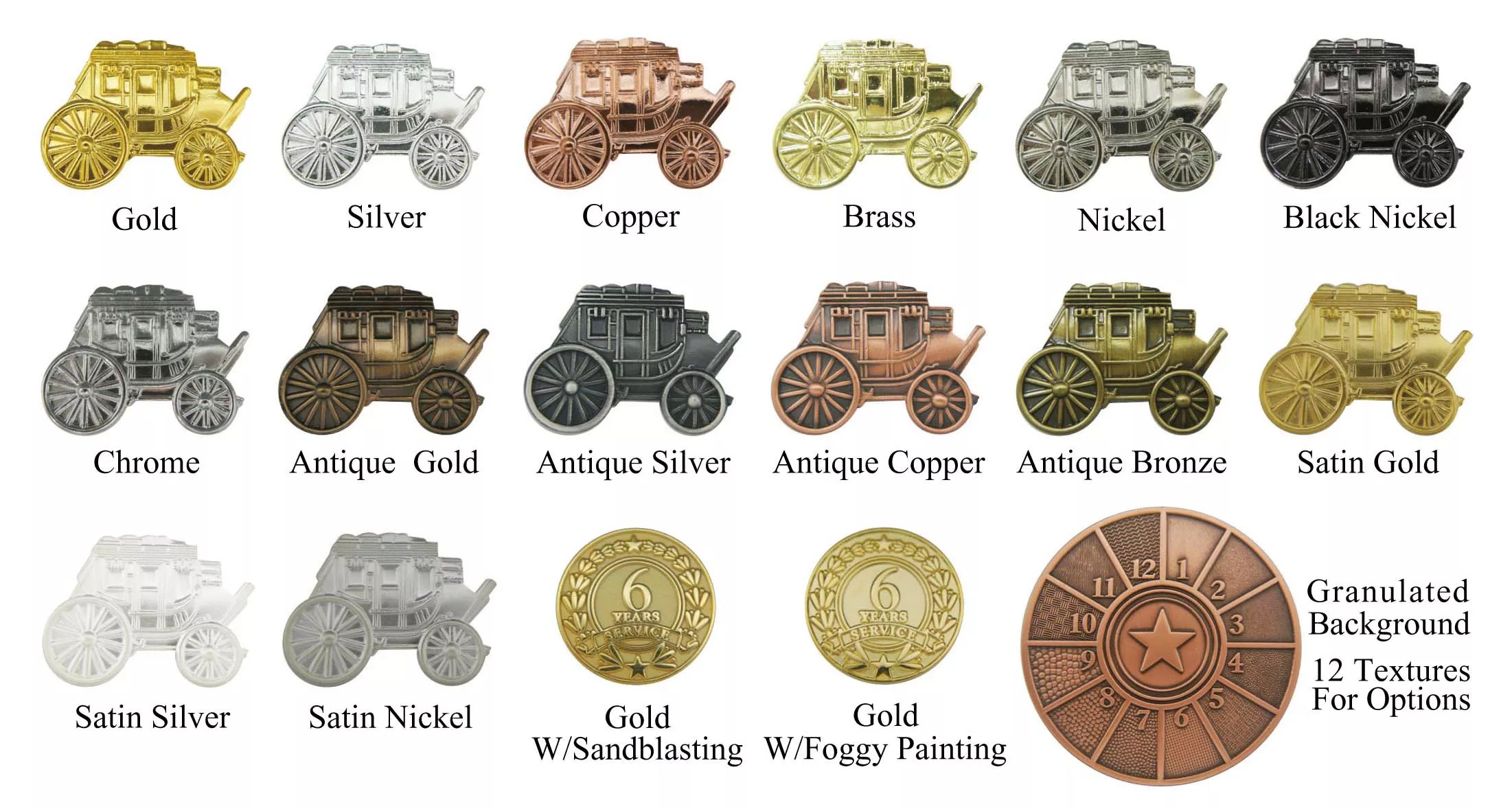 plating chart for custom metal keychains