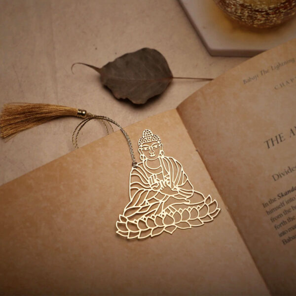 personalized buddha brass bookmark