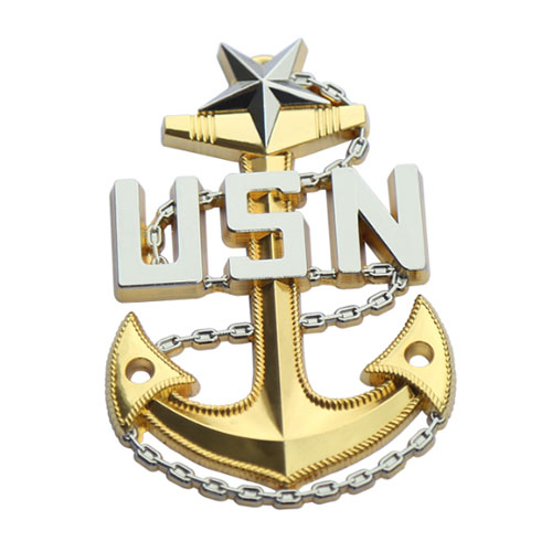 3D USN anchor shape metal badge
