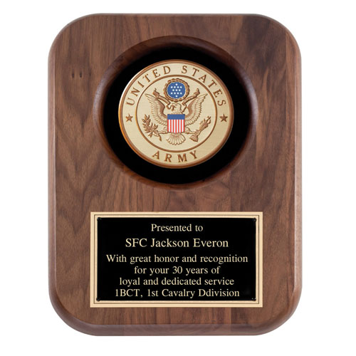 American Tribute Military Walnut Plaques