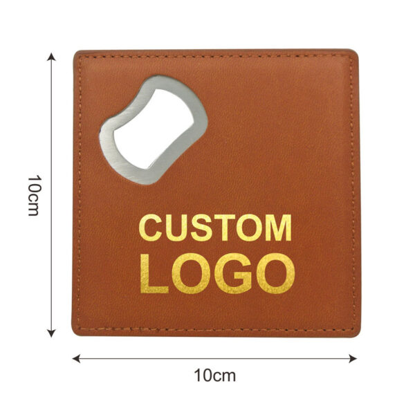 Leatherette Coasters with Bottle Opener