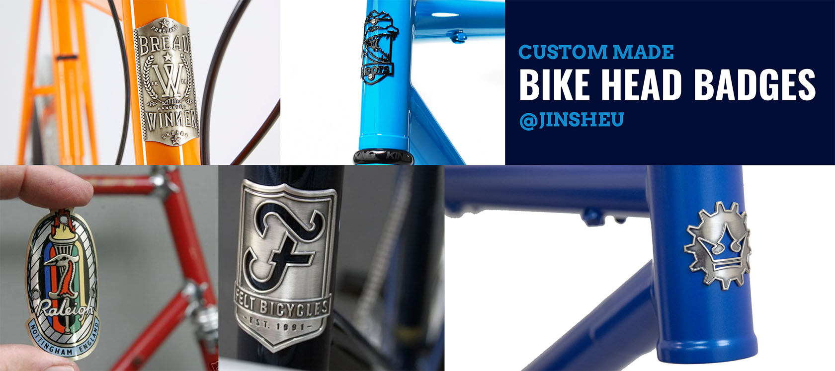 custom made bike head badges