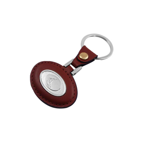 leather company logo keychains