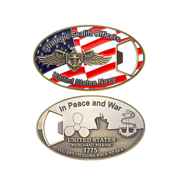 Oval shape military gifts bottle opener