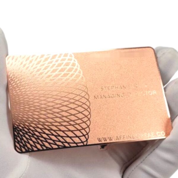 personalized rose bronze colored metal card