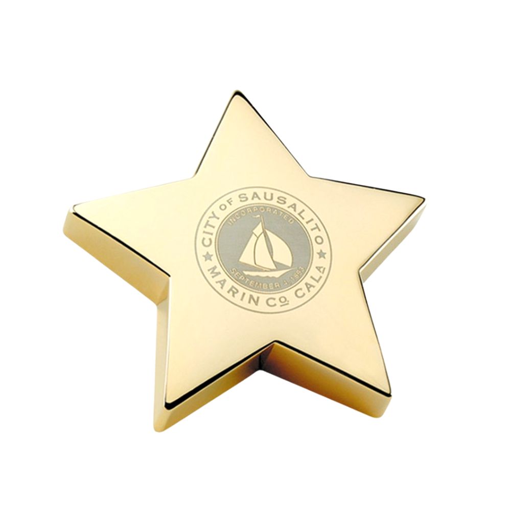 custom laser engraved logo metal paperweight