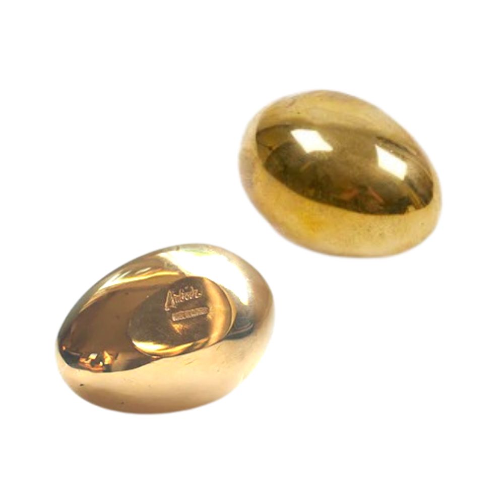 custom logo engraved golden egg paperweights