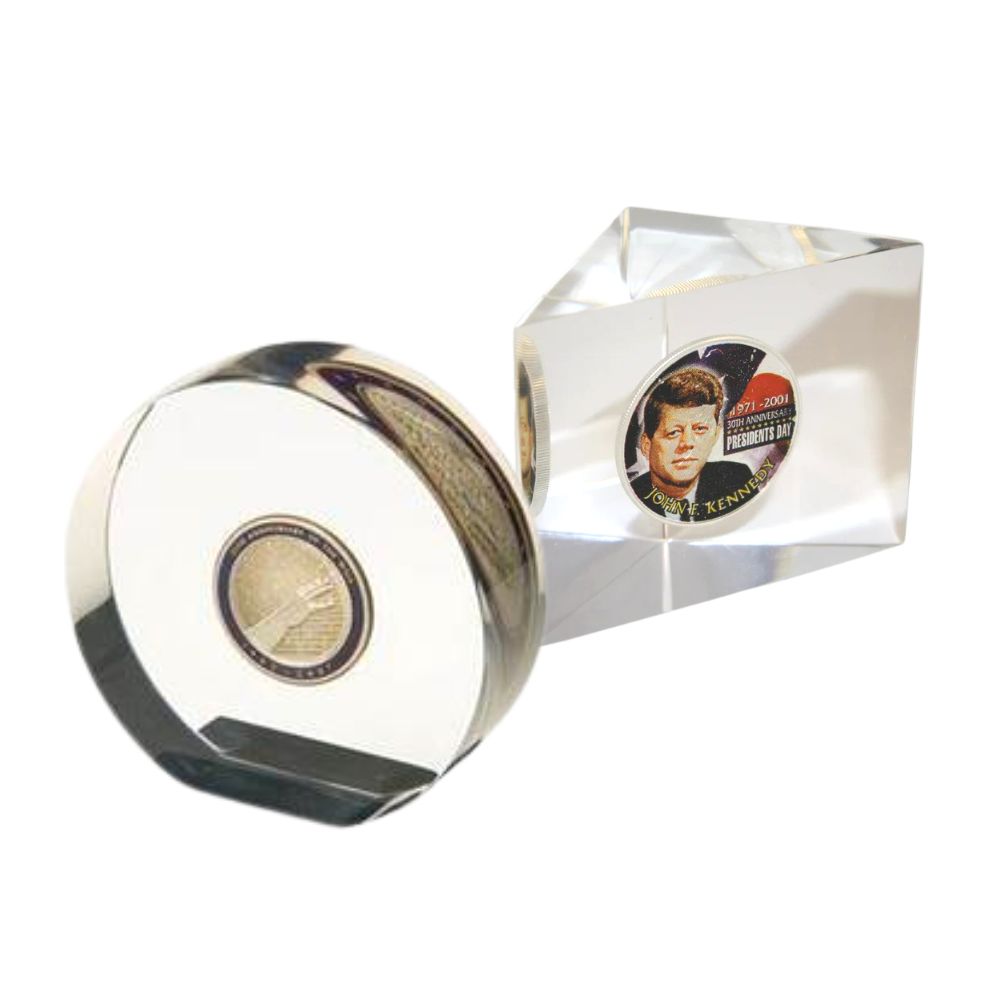 Lucite Coin Paperweight