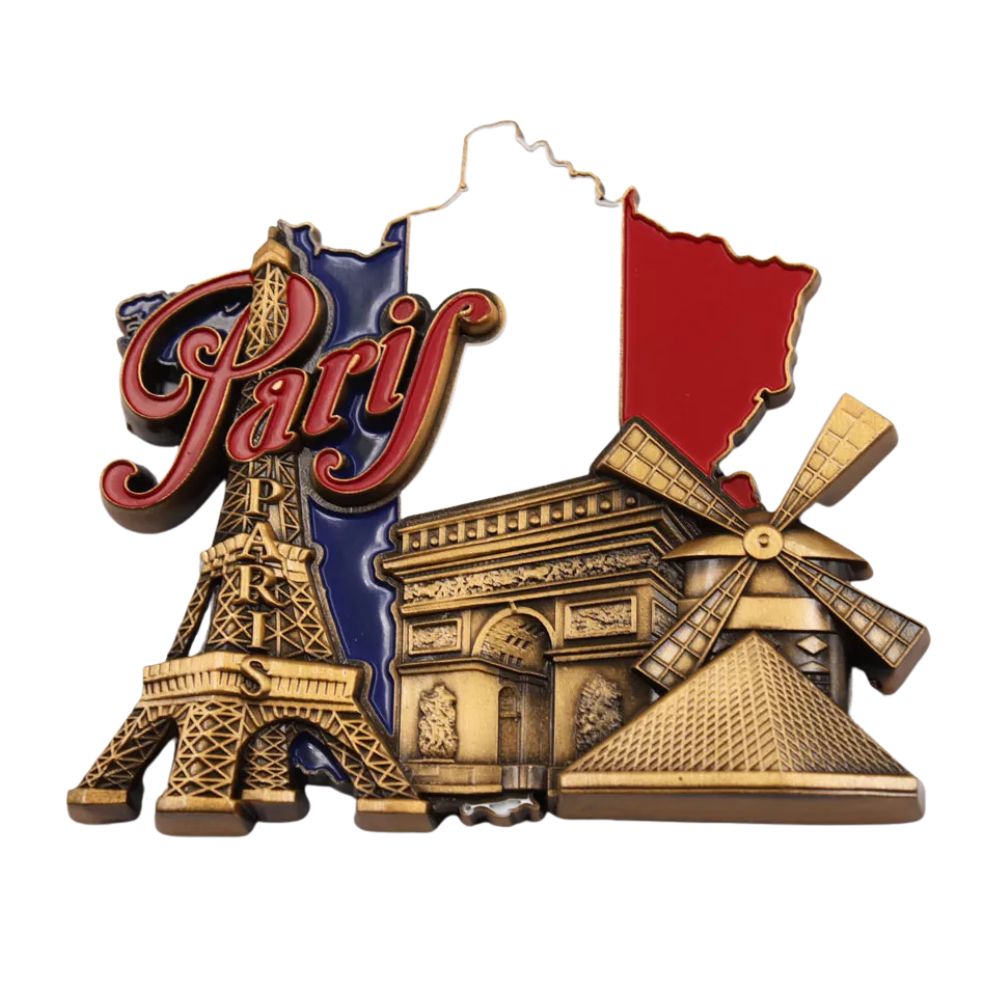 custom metal paris fridge magnet