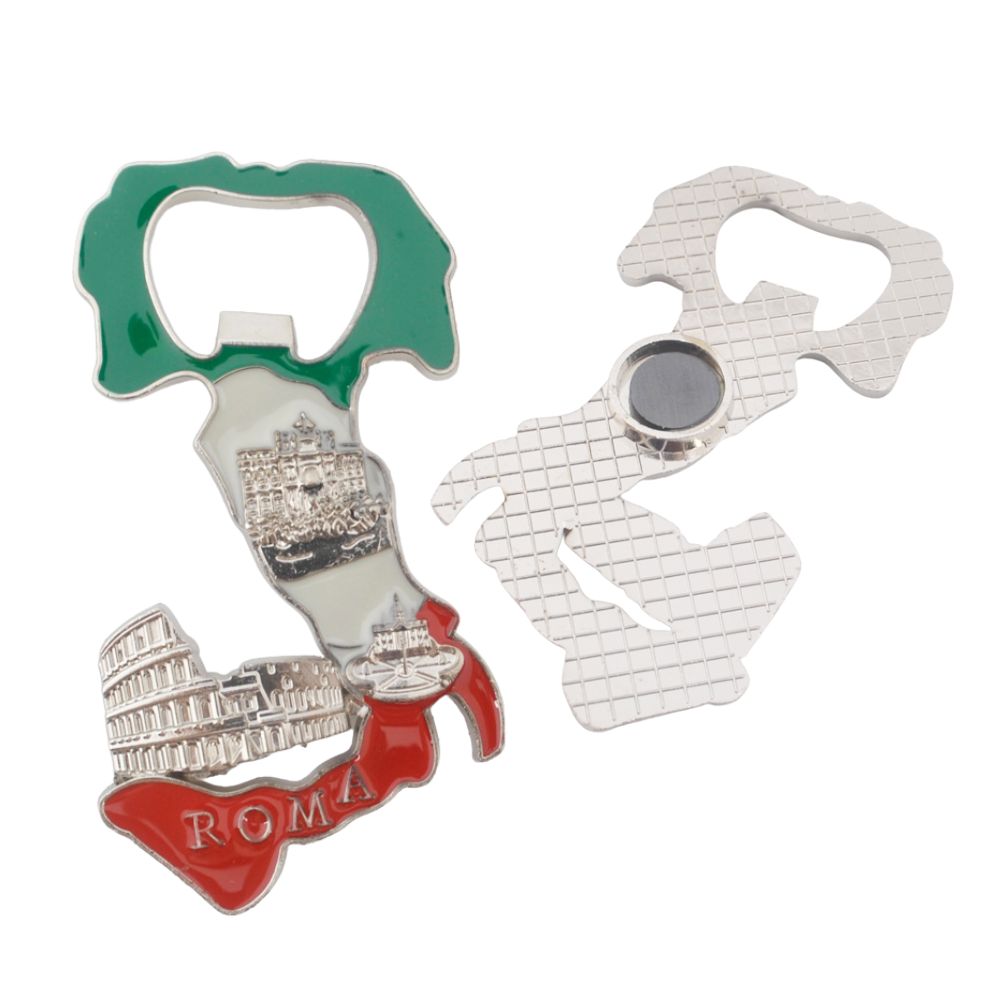 custom italy metal fridge magnet with bottle opener