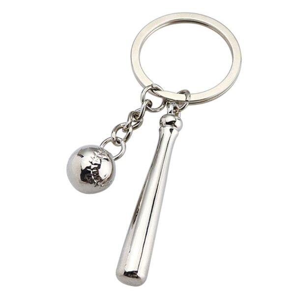 3D baseball charm metal keychain
