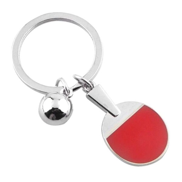 custom enamel sports ping pong metal keyring