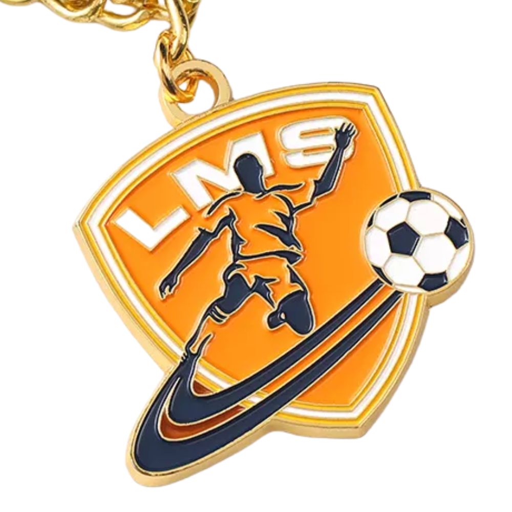 custom soft enamel metal sports keychain