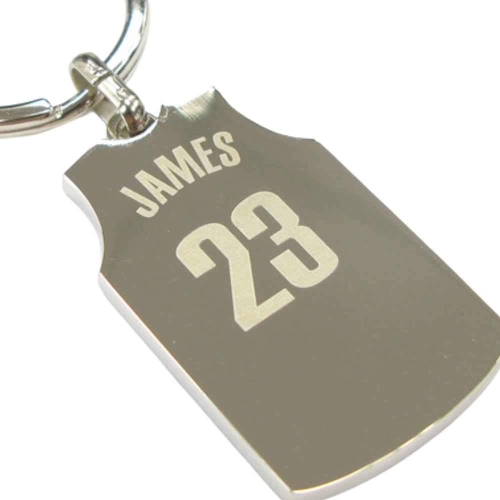 laser engraving custom metal jersey keychain