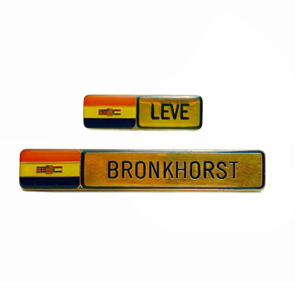 metal name pins