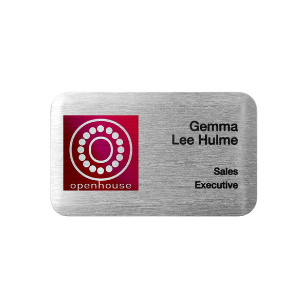 custom metal company name tags