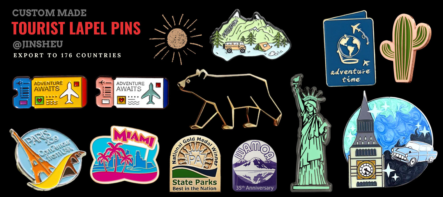 custom animal lapel pins