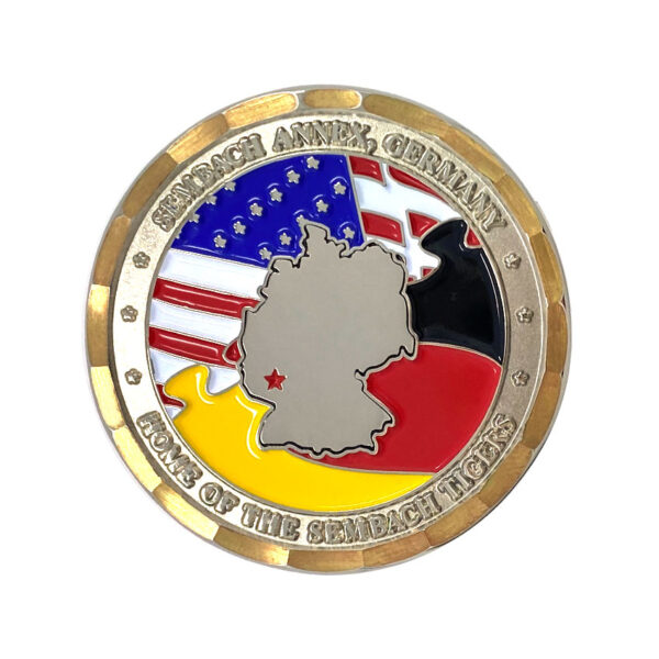 custom metal coins with plat wave pattern edge