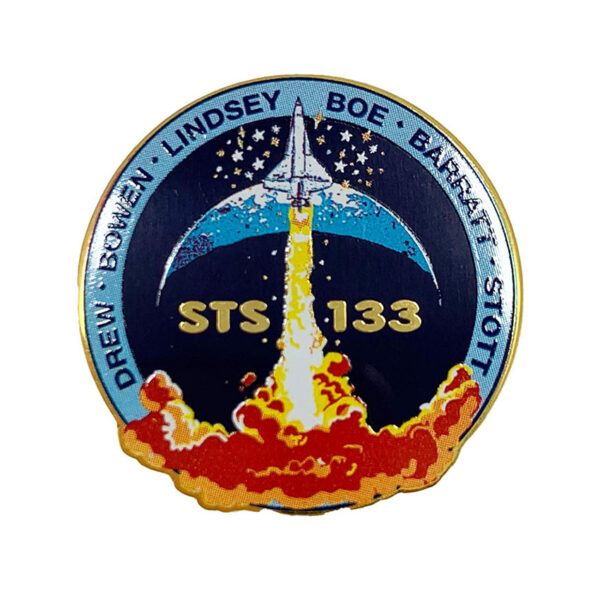 NASA rocket liftoff enamel lapel pin