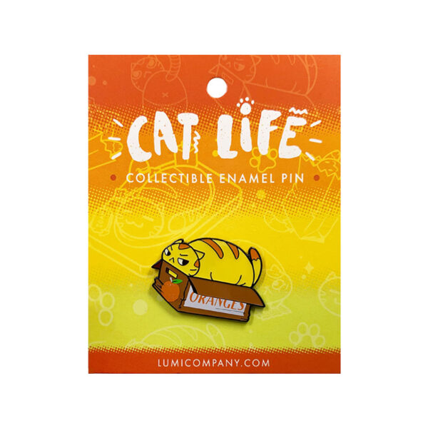 Cat enamel pin with paper card