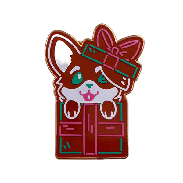 Cute puppy imitation hard enamel pin with printed