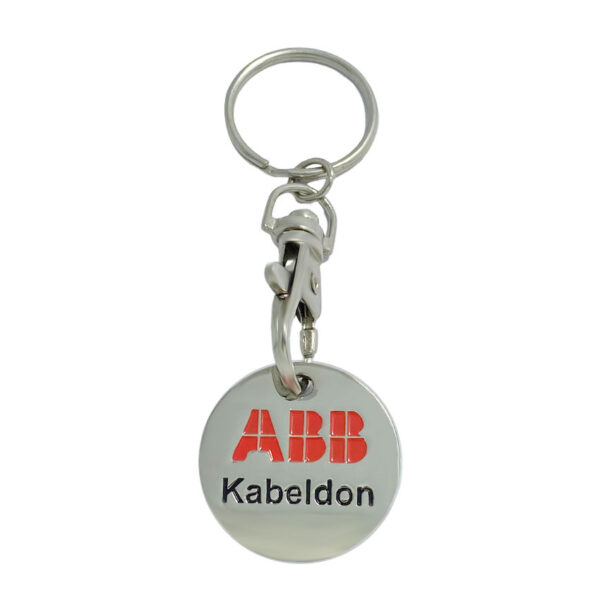 personalized enamel shopping token keychain