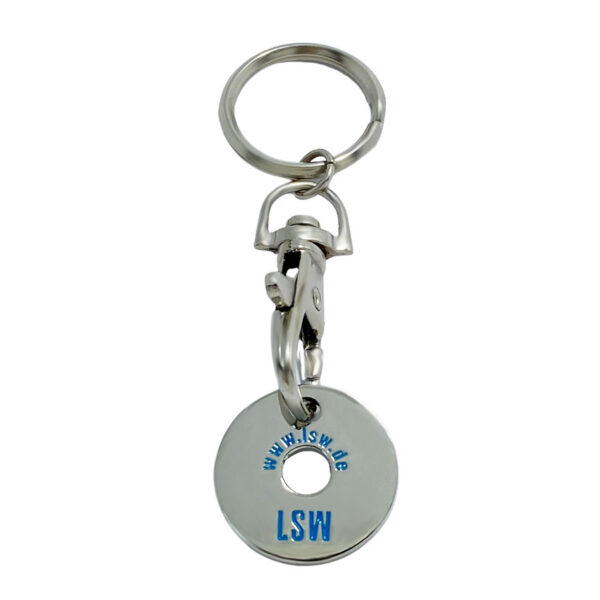 custom silver plated shopping token keyring