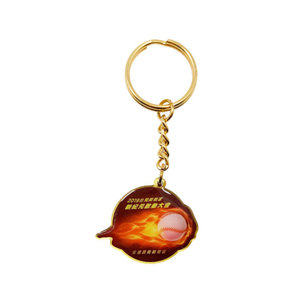 baseball game printed keychain with epoxy