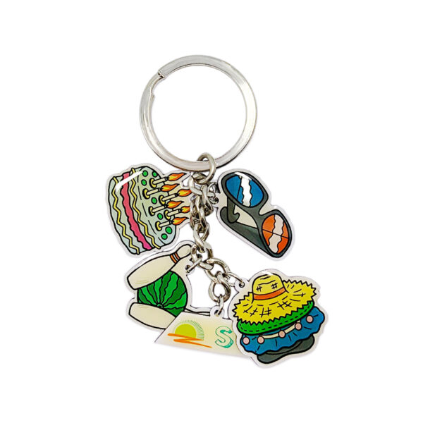 custom printed charm with key ring