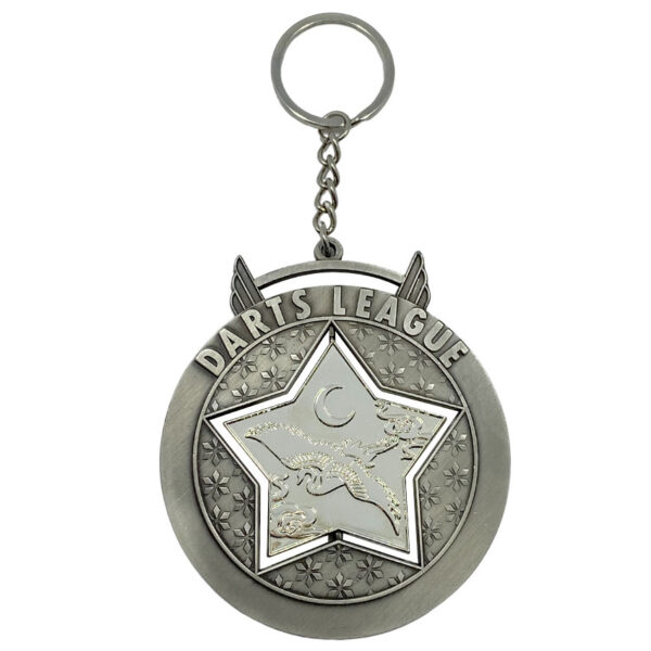 custom 3D shaped star spinning keychain