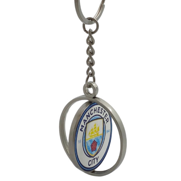 wholesale logo printed metal spinning keyring