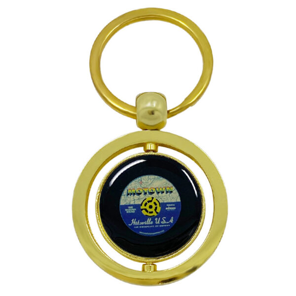 custom logo round spinning keyring