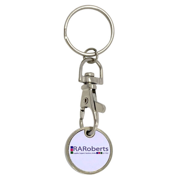 custom printed trolley coin key rings