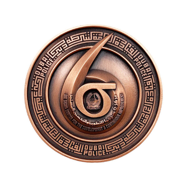 antique copper 3D relief challenge coin