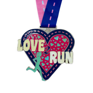 custom zinc ally medal with glitter colors