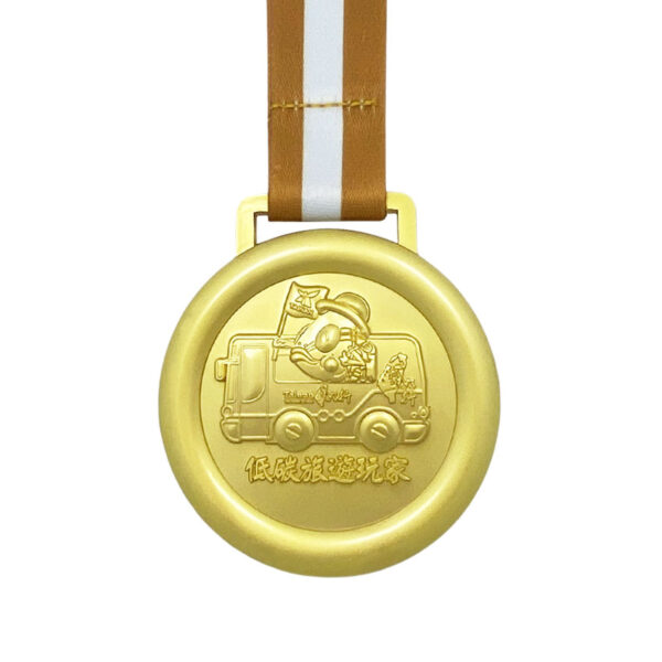 custom matte gold plated metal medals
