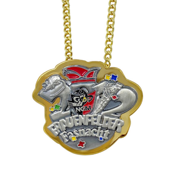 custom two layers medals with chains