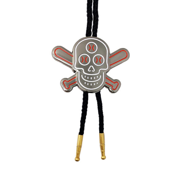 custom skull logo enamel bolo tie