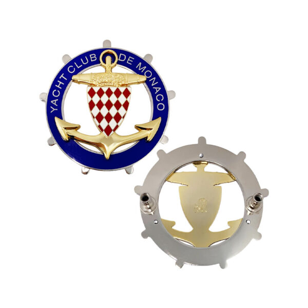 gold finishing anchor custom shape zinc alloy car emblem