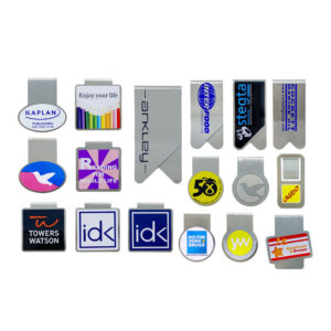 wholesale custom logo printed metal clip bookmarks