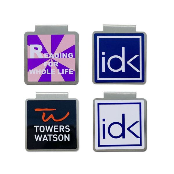 custom logo printed metal bookmarks