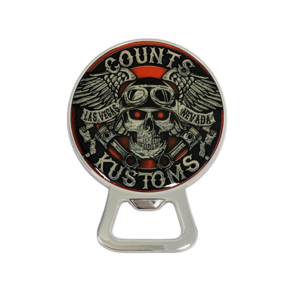 custom magnetic bottle opener skull logo