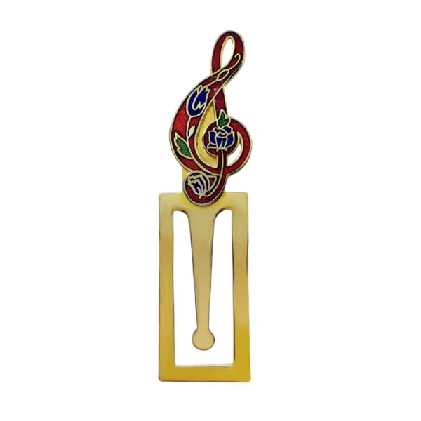 custom music note logo metal bookmark