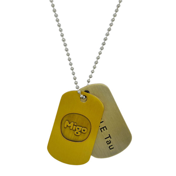 custom metal double dog tag pendant necklace