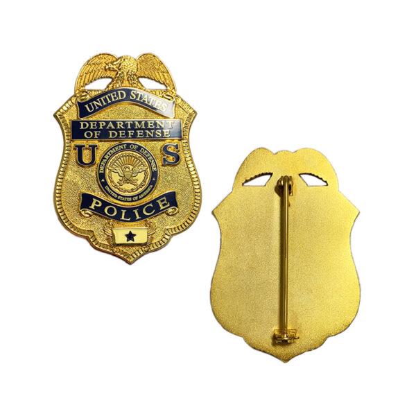 custom police badge gold plating made from jin sheu