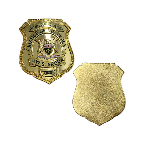 custom police badge gold plating made from jin sheu