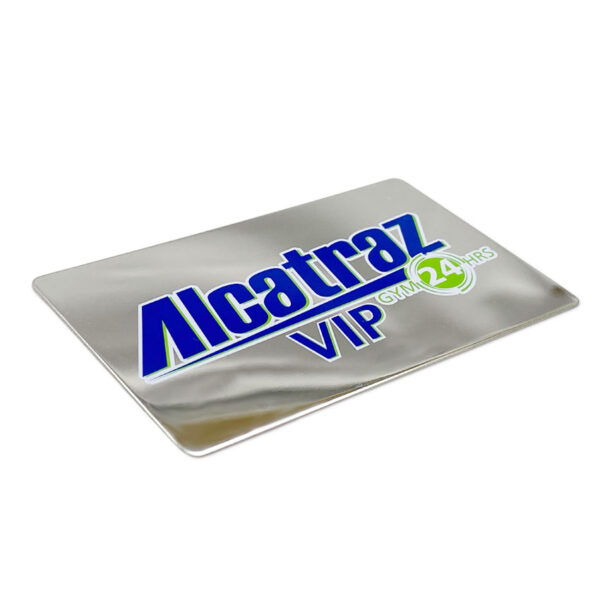 custom printed logo polished mirror metal business card