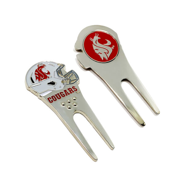 golf divot toll custom logo enamel red color made from js pins