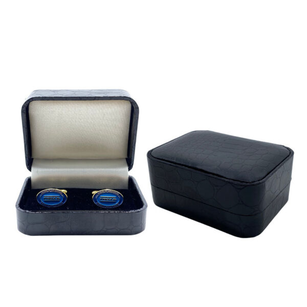 custom logo cufflinks with leather gift box